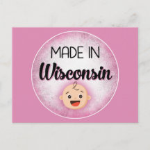 Wisconsin Baby Funny Pink New Chica Postcard