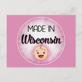 Postal Wisconsin Baby Funny Pink New Chica Postcard