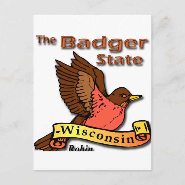 Postal Wisconsin Badger State Robin png (Anverso)