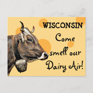 Postal Wisconsin Come Olor nuestro Humor de aire lácteo P
