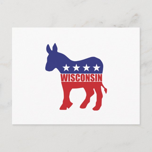 Postal Wisconsin Democrat Donkey (Anverso)