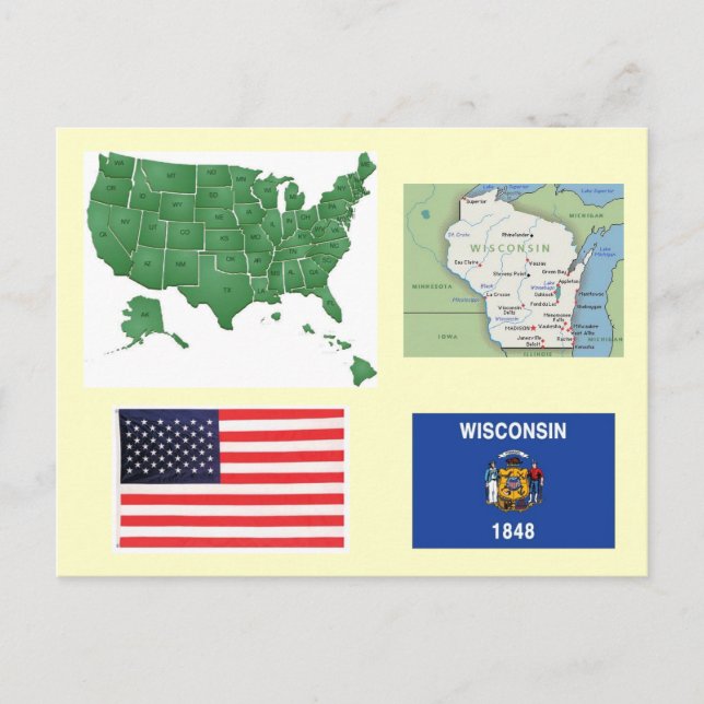 Postal Wisconsin, EE.UU. (Anverso)