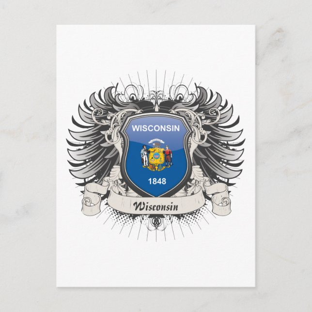 Postal Wisconsin Escudo (Anverso)