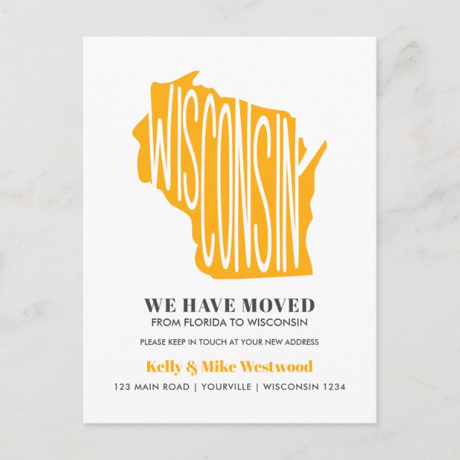 Postal WISCONSIN Hemos movido la nueva dirección Nuevo co (Anverso)
