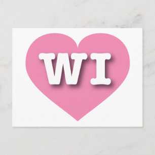 Postal Wisconsin Pink Heart - Amo la Primera Guerra Mundi