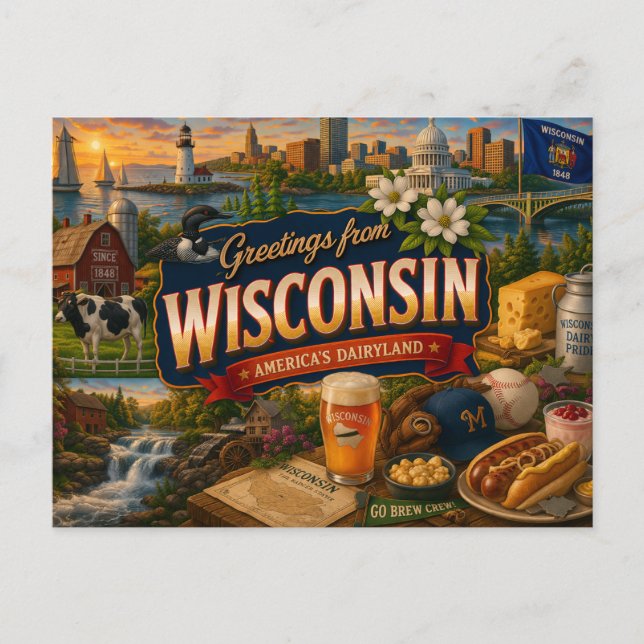Postal Wisconsin Postcard (Anverso)