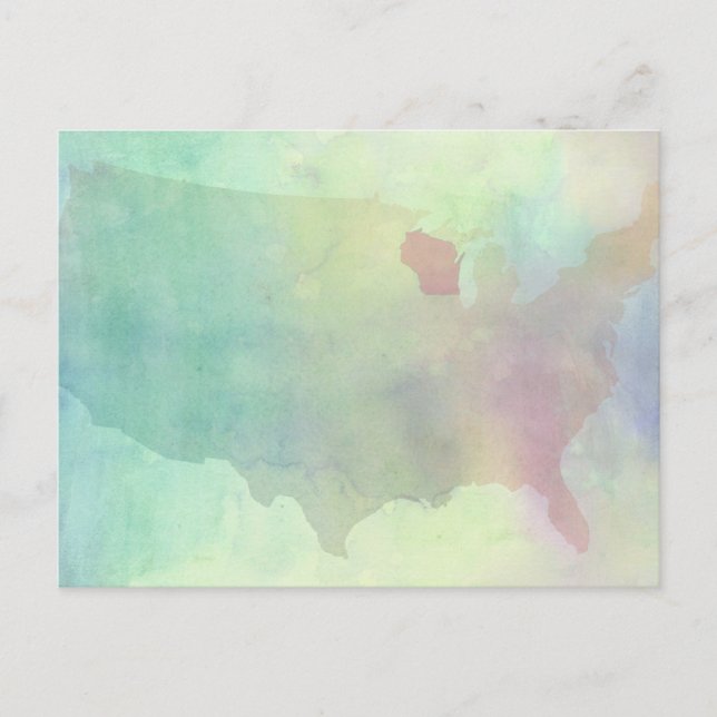 Postal Wisconsin Watercolor (Anverso)