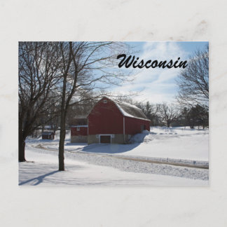 Postal Wisconsin Winter Barn