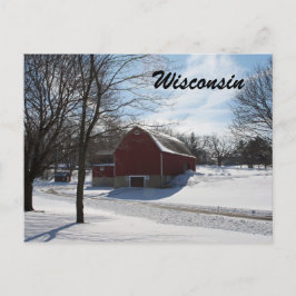 Postal Wisconsin Winter Barn