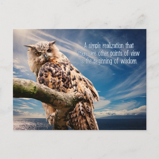 Postal Wisdom Quote Owl (Anverso)