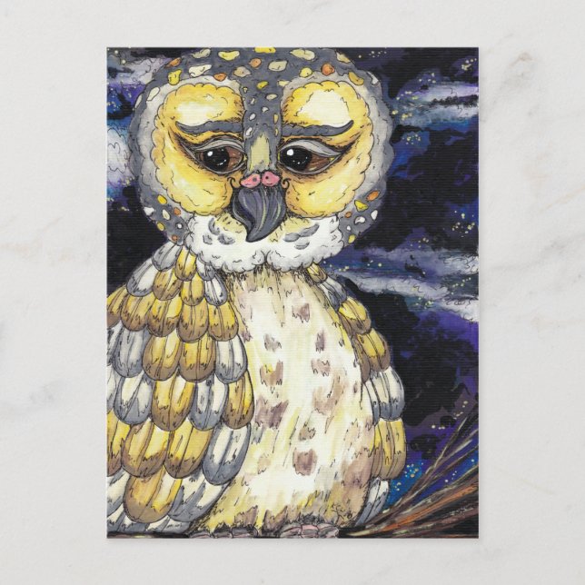 Postal Wise Old Owl (Anverso)