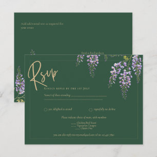 Postal Wisteria All-in-One Boda de oro verde RSVP P