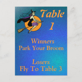 Postal Witch Halloween Bunco Table Card Número 1