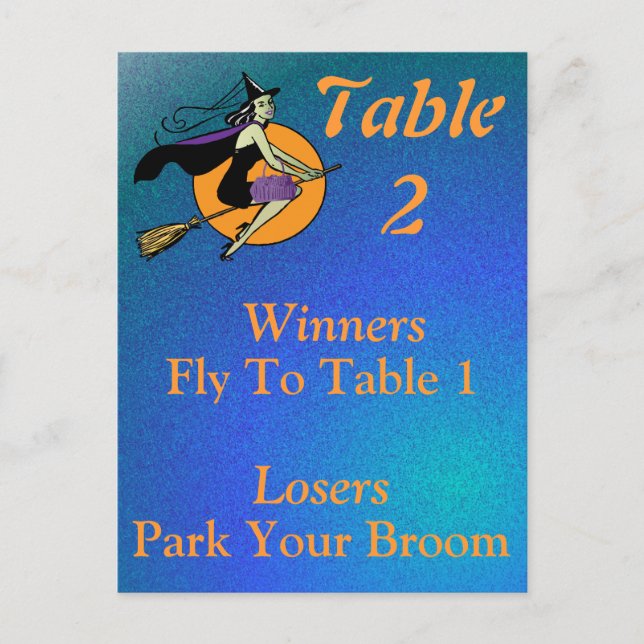 Postal Witch Halloween Bunco Table Card número 2 (Anverso)
