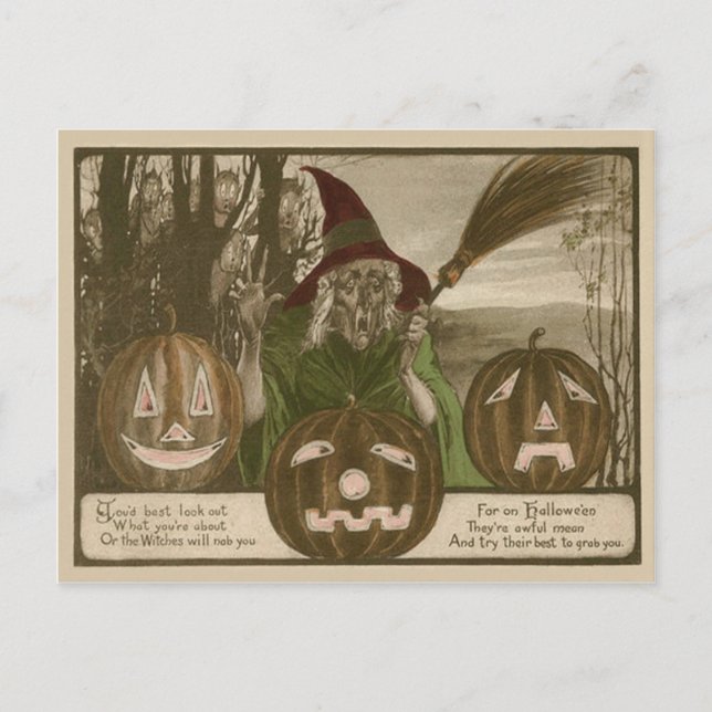 Postal Witch Jack O' Lantern Pumpkin Goblin (Anverso)