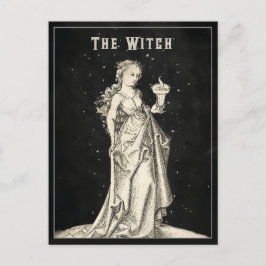 Postal Witch Vintage Etching