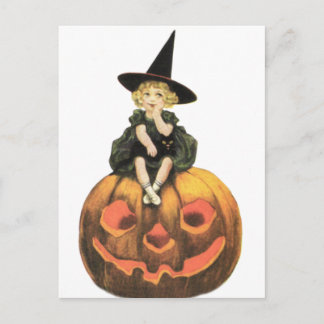 Postal Witchen Woman Vintage Halloween
