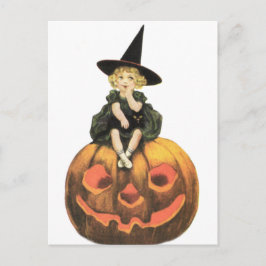 Postal Witchen Woman Vintage Halloween