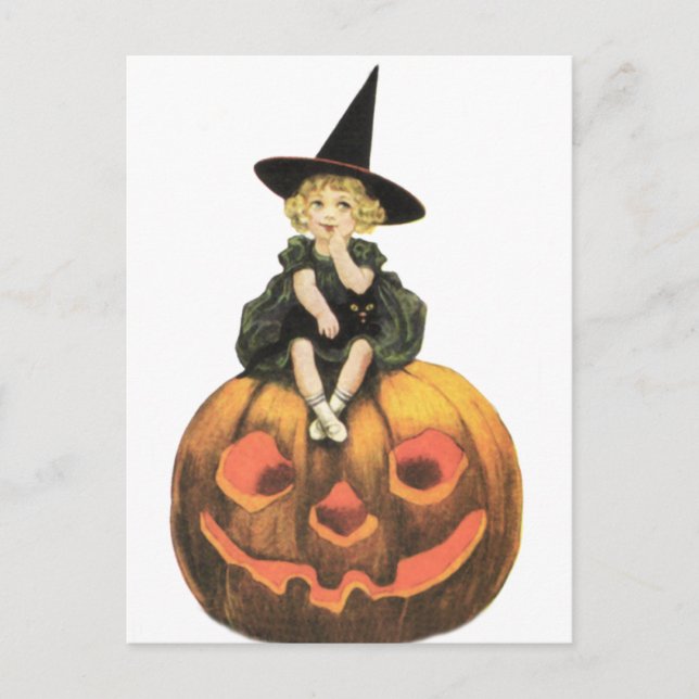 Postal Witchen Woman Vintage Halloween (Anverso)