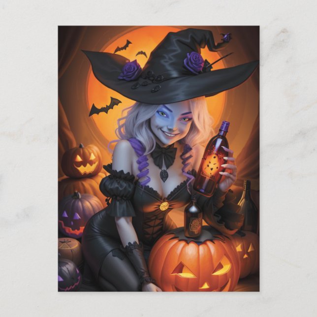 Postal Witchy Halloween (Anverso)