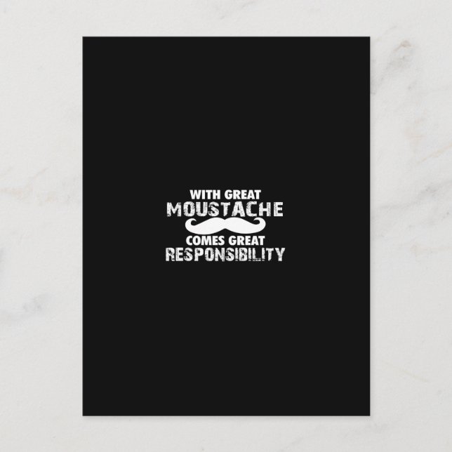 Postal with great moustache comes great responsibility (Anverso)
