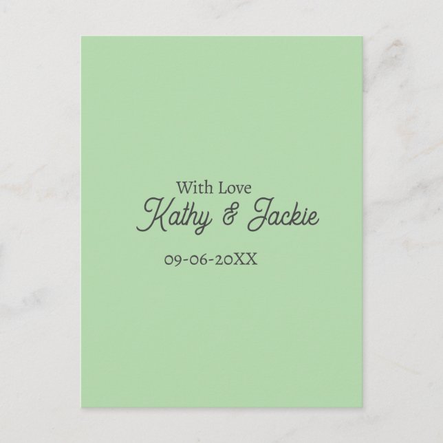 Postal With love add couple name wedding simple minimal  (Anverso)