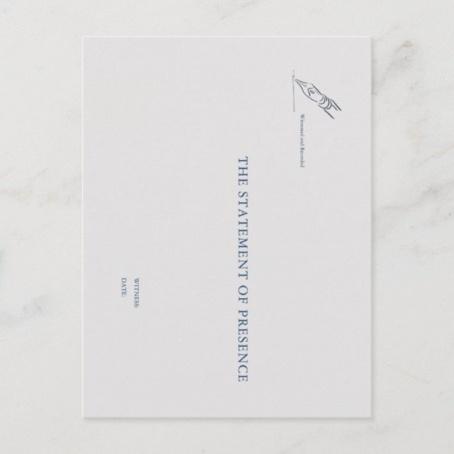 Postal Witness Pen- Minimalist Marriage Witness Card (Anverso)