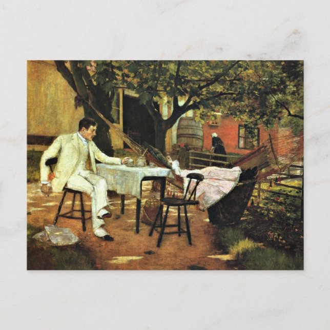 Postal Wm. Merritt Chase, una tarde de verano en Holanda, (Anverso)