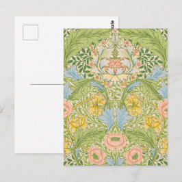 Postal Wm Morris Myrtle Floral Arte Nouveau Pastel