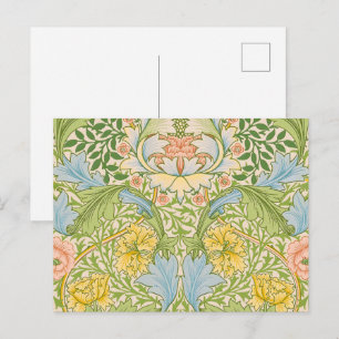 Postal Wm Morris Myrtle Floral Arte Nuevo Pastel