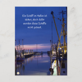Postal Wohlzeit Postkarten: Ein Schiff im Hafen ist