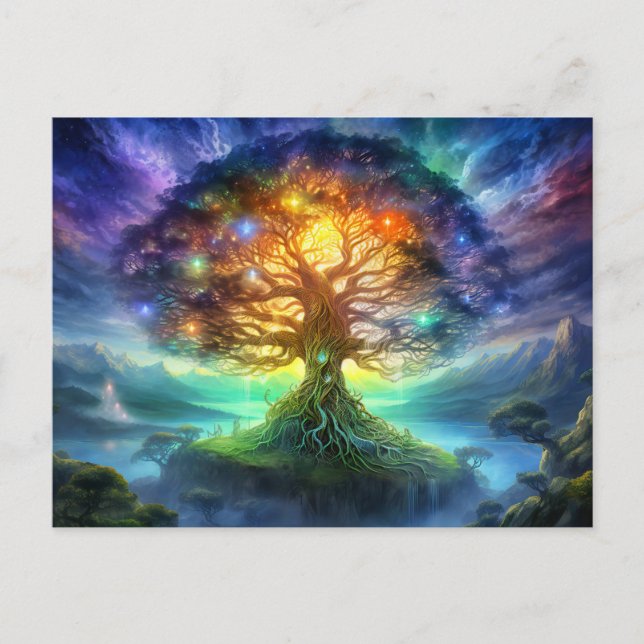 Postal Wold tree Yggdrasil of northern viking mythology (Anverso)