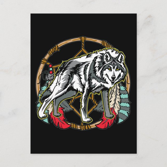 Postal Wolf Dreamcatcher (Anverso)