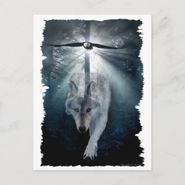 Postal WOLF & EAGLE Wildlife Series (Anverso)