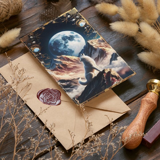 Postal Wolf Howling Under Moonlight (Subido por el creador)