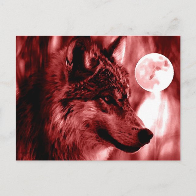 Postal Wolf & Moon (Anverso)