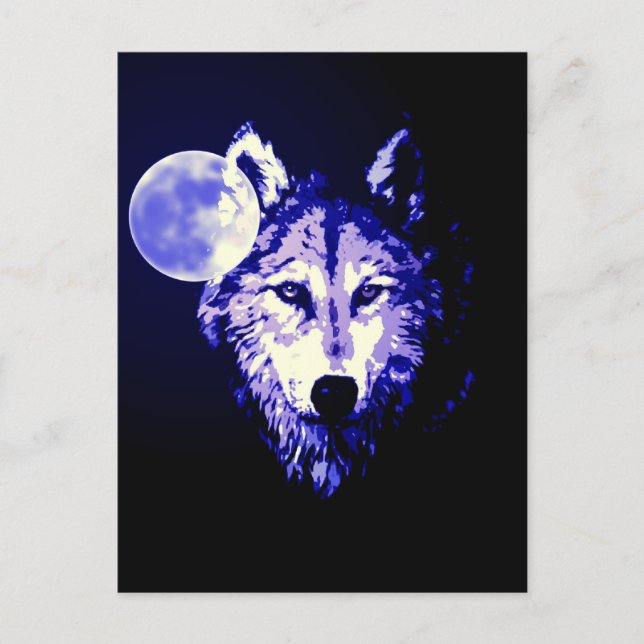 Postal Wolf & Moon (Anverso)