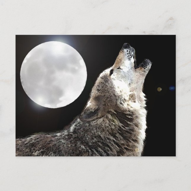 Postal Wolf & Moon (Anverso)