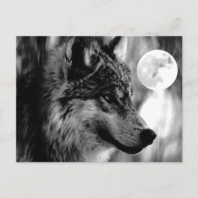 Postal Wolf & Moon (Anverso)