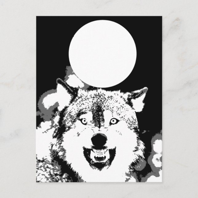 Postal Wolf & Moon (Anverso)