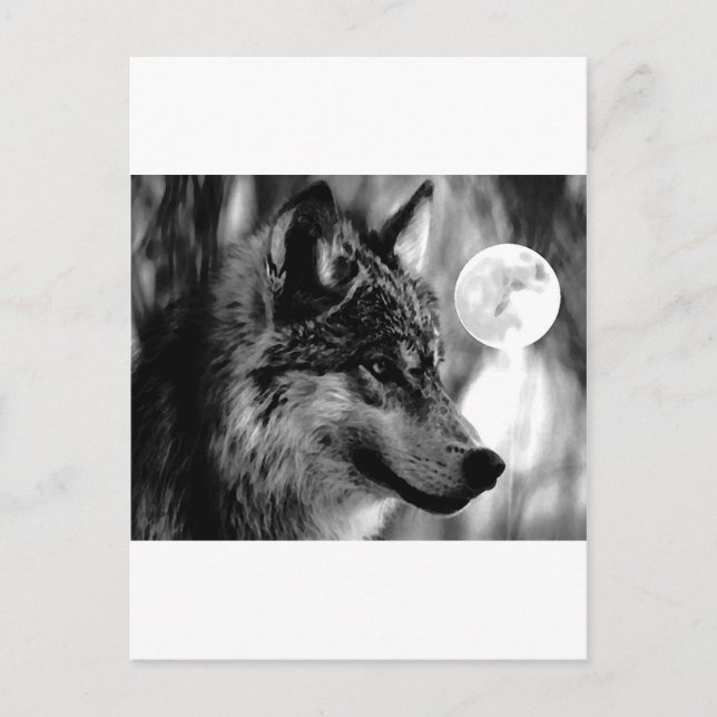 Postal Wolf & Moon (Anverso)