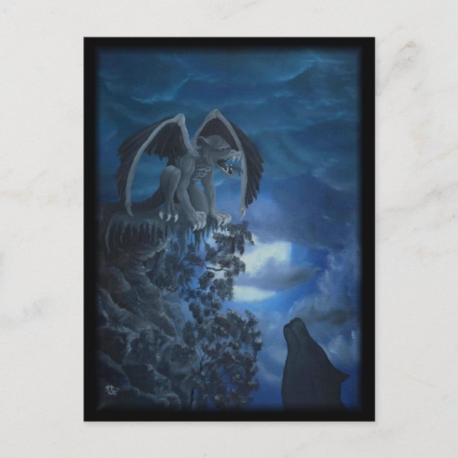 Postal Wolf Moon - Wolf con Golem (Anverso)