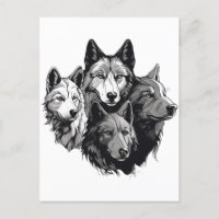 Wolf Pack Tribal Lobos blancos y negros