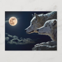 Wolf Pair Moon Night Gótica Fantasía