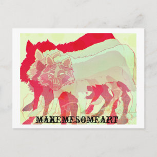 Postal wolf postacard