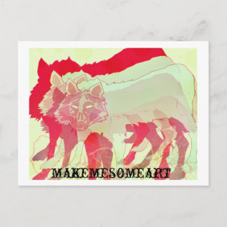 Postal wolf postacard