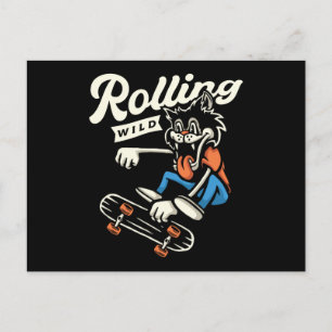 Postal Wolf Rolling Wild Skate Design