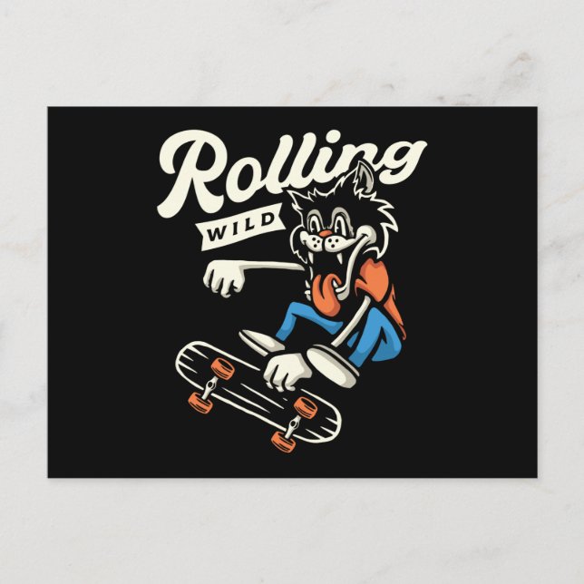 Postal Wolf Rolling Wild Skate Design (Anverso)