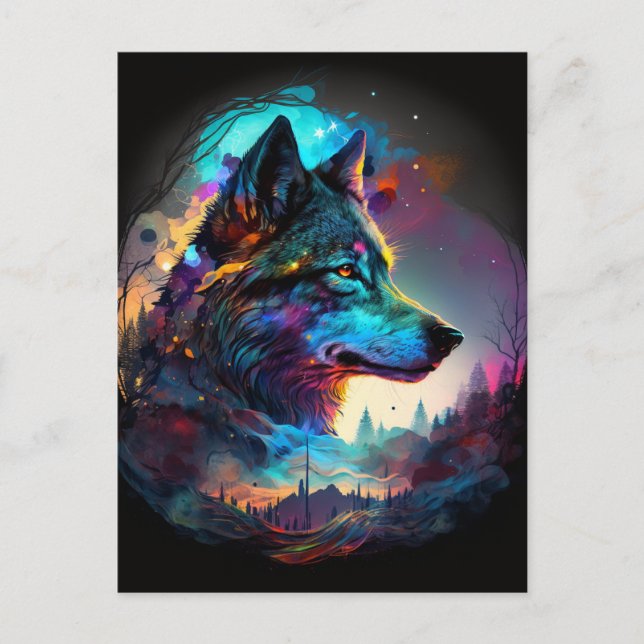 Postal Wolf Surreal Fantasy (Anverso)
