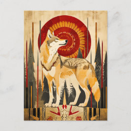 Postal Wolf Totem – Guardian in Deco Style